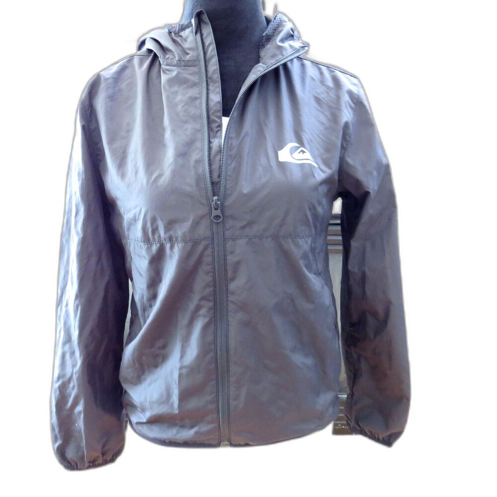 Quiksilver Boy's (or girl's) Everyday Windbreaker Jacket Black  M EUC